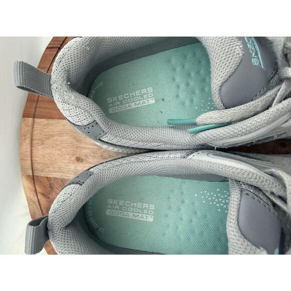 Skechers GoRun Consistent Shoes Womens Size 9.5 Gray Teal Goga Mat 128075 GYTQ - Picture 11 of 13